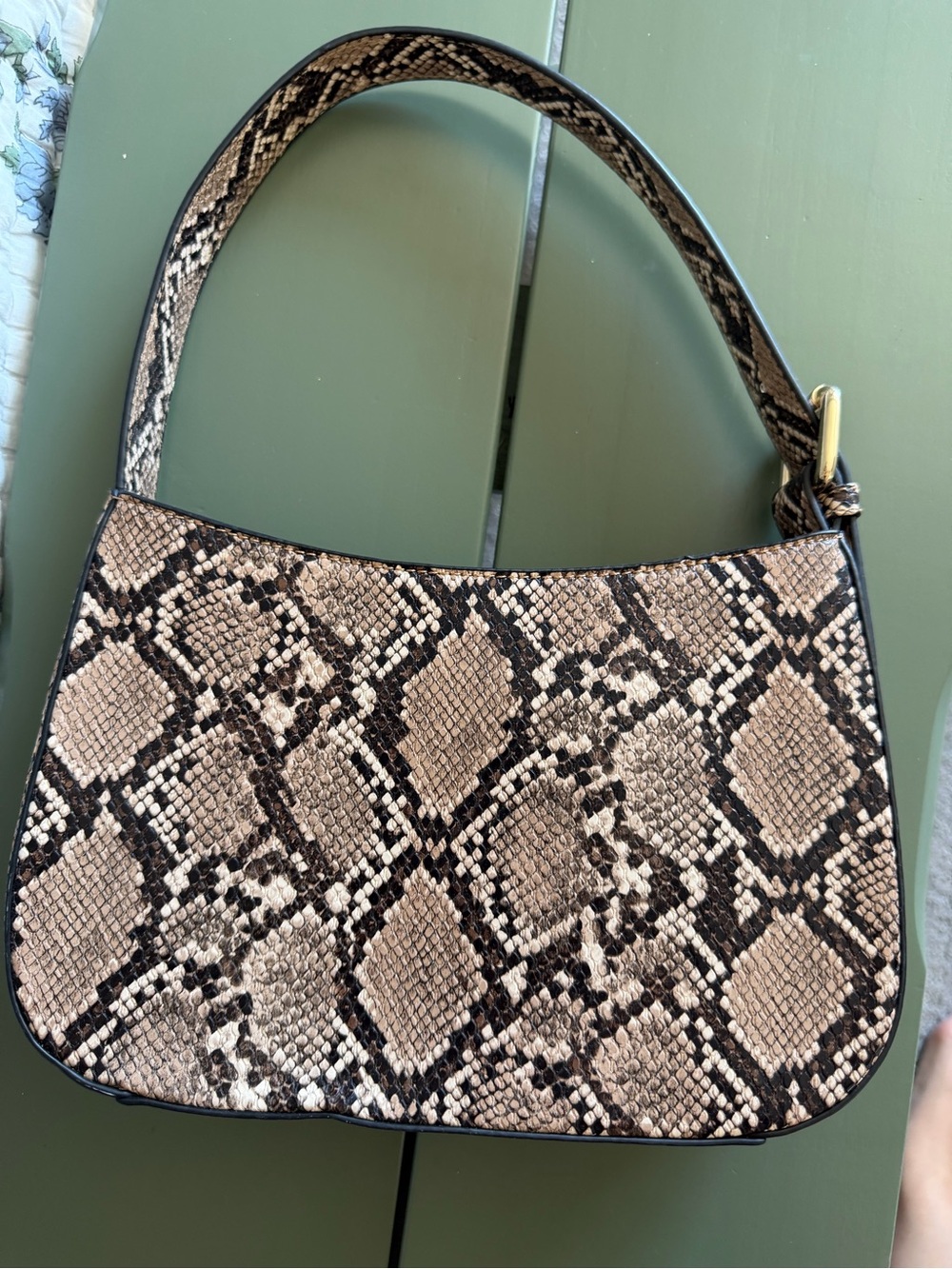 Snake-Print Shoulder Bag by John Gault